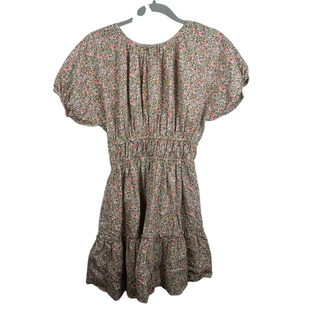 J.Crew Liberty Floral Cotton Mini Dress XS Prairie Cottagecore Spring Summer EUC